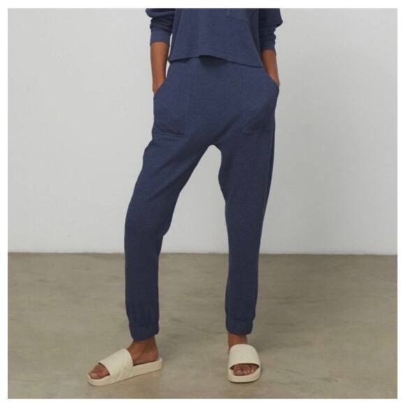 Lunya Restore Thermal Draped Jogger Medium Blue Waffle Knit Lounge Pants Comfort - Picture 14 of 14